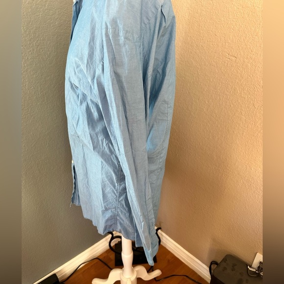 Men’s HUGO BOSS blue chambray dress shirt. Slim fit 17/43 and 34/35. - Picture 4 of 9